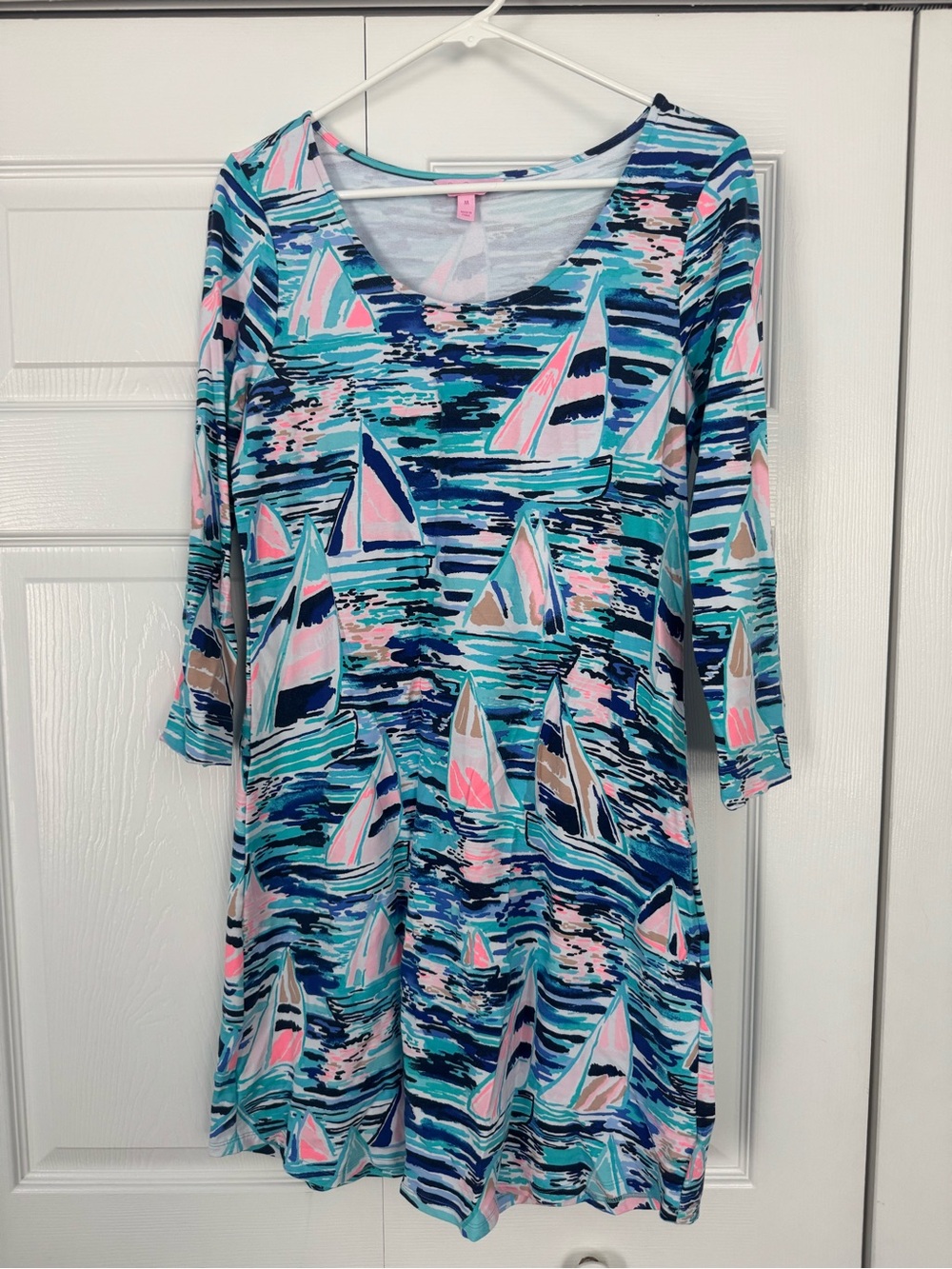Women’s Blue Teal Sailboat Print dress